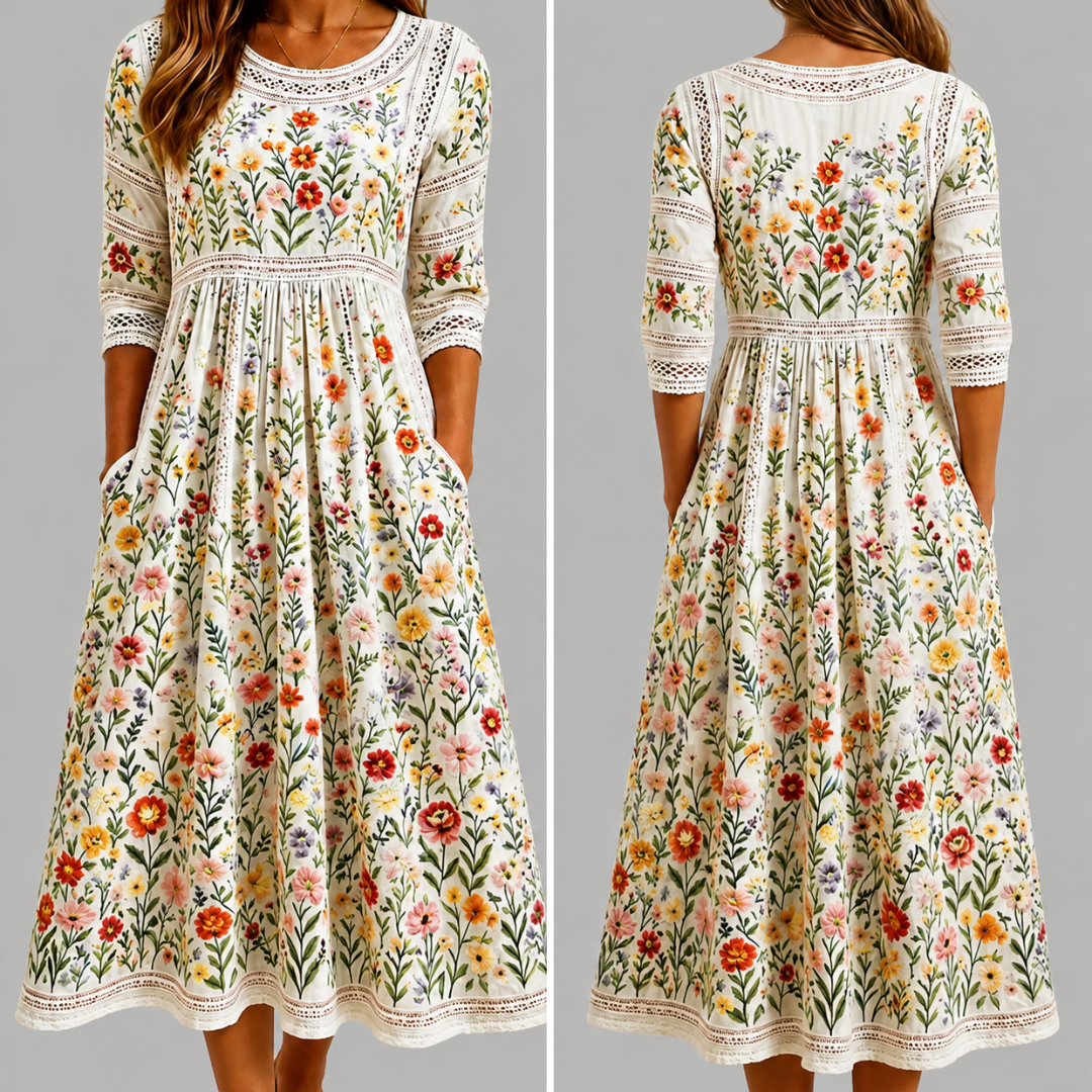 Irish Garden Charm | Midi Dress