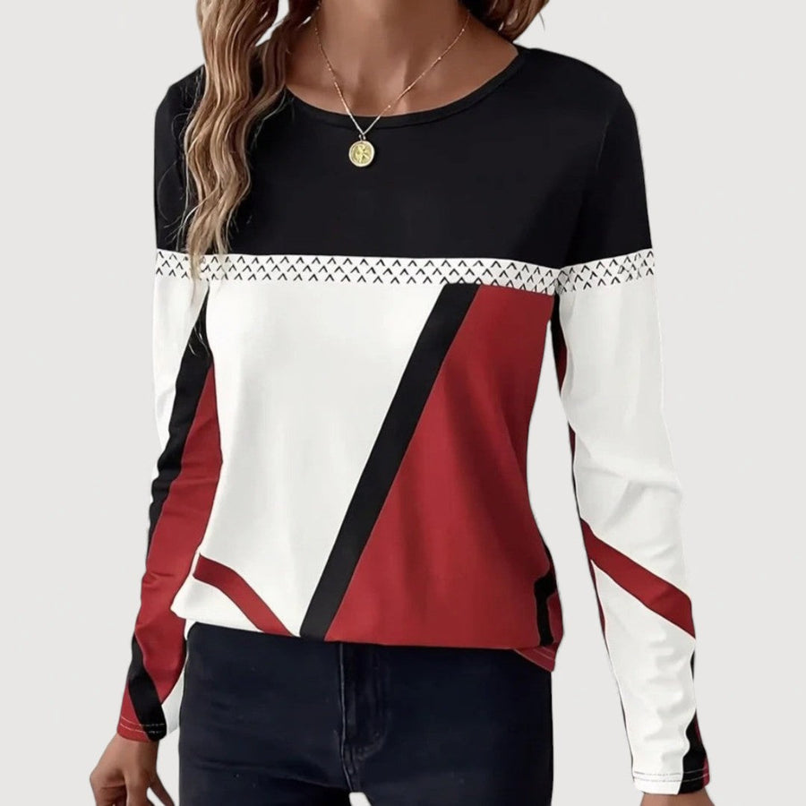 ALYSIA – GEOMETRIC PRINT TOP
