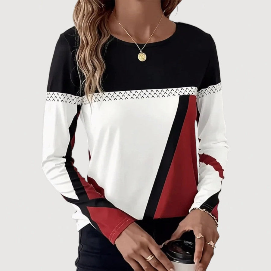 ALYSIA – GEOMETRIC PRINT TOP