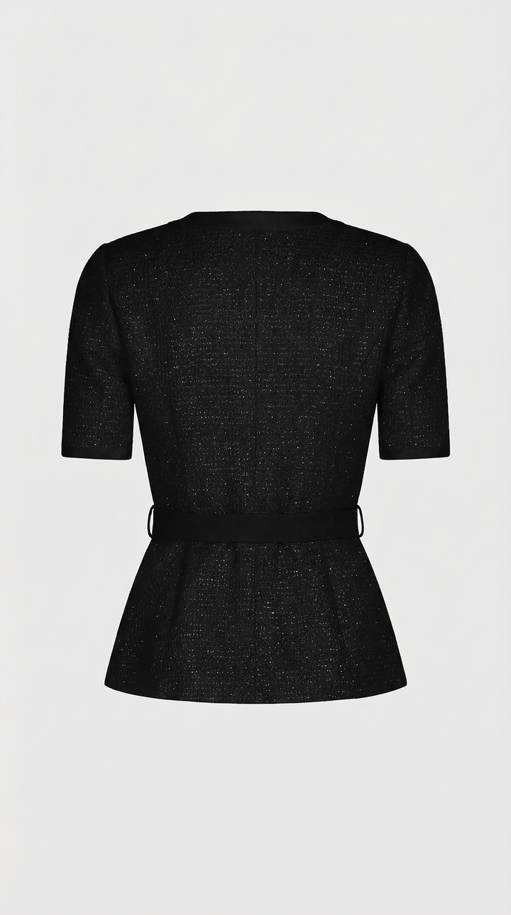 Caldera - Slimming Knitted Top with Bow Accents and Skirt Set