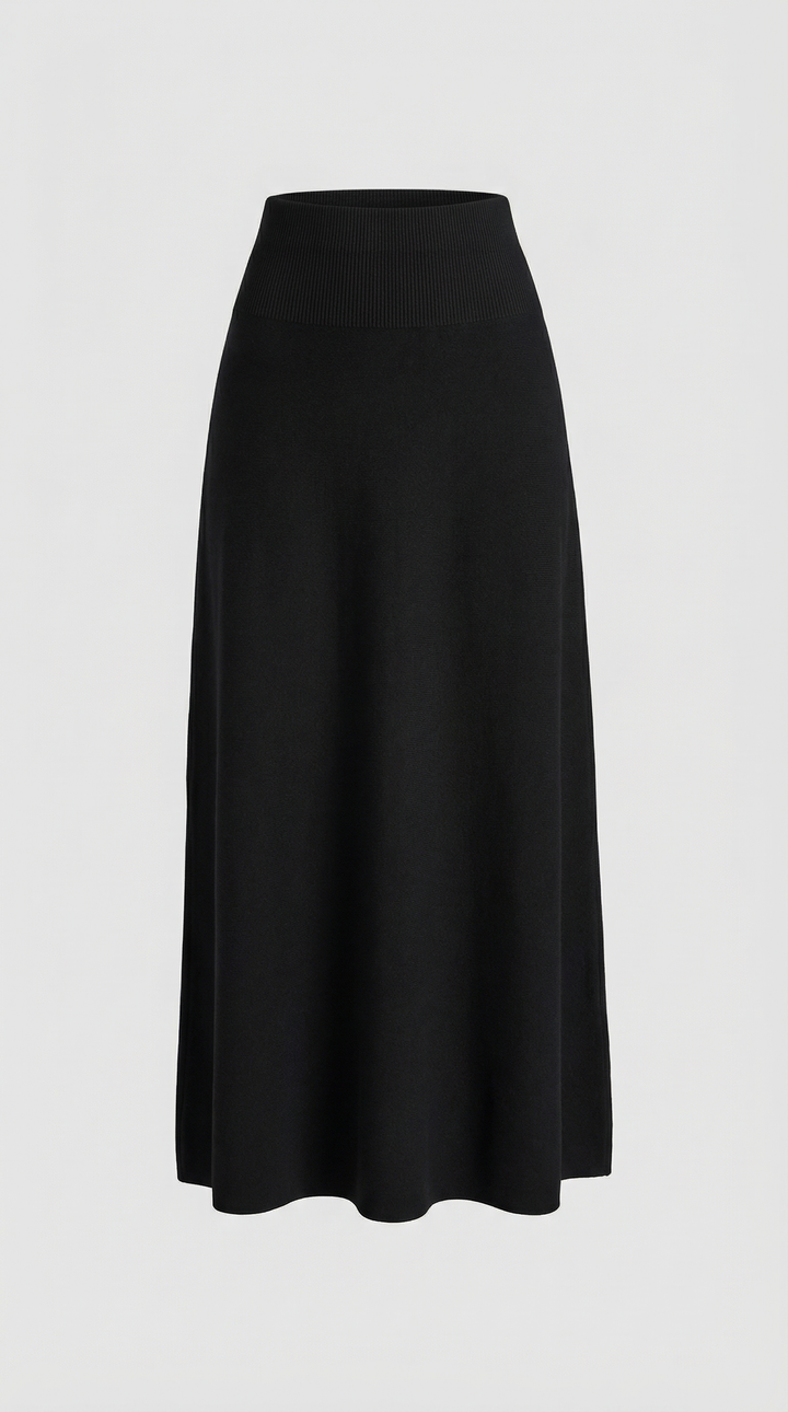 Caldera - Slimming Knitted Top with Bow Accents and Skirt Set