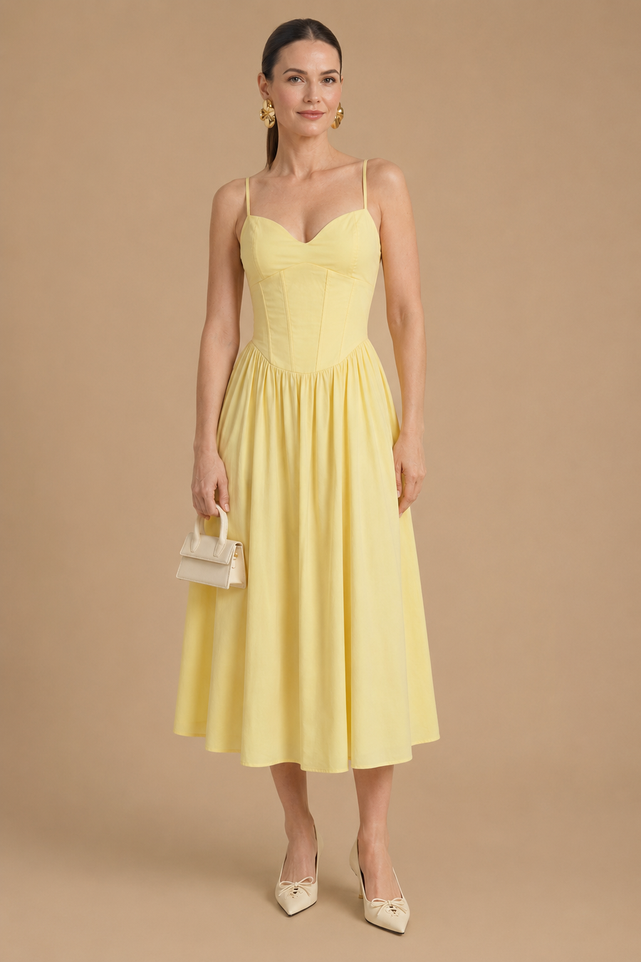 Tesa - Bodice Pleated Midi Dress