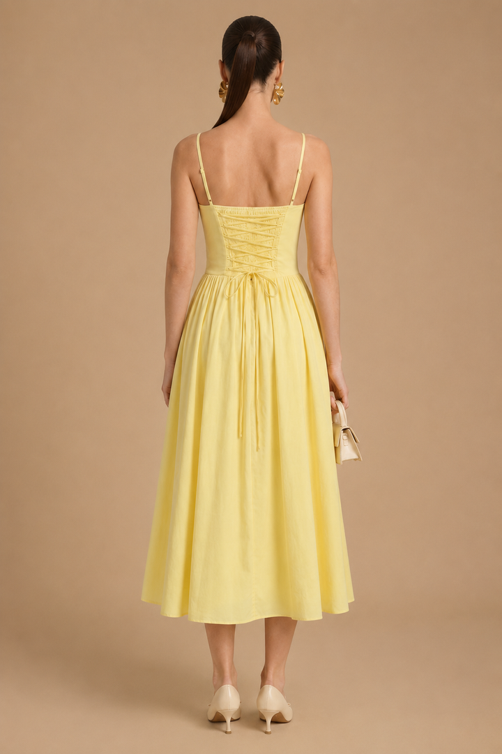 Tesa - Bodice Pleated Midi Dress