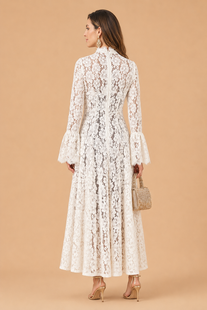 Alef - High-Neck Victorian Lace Maxi Dress