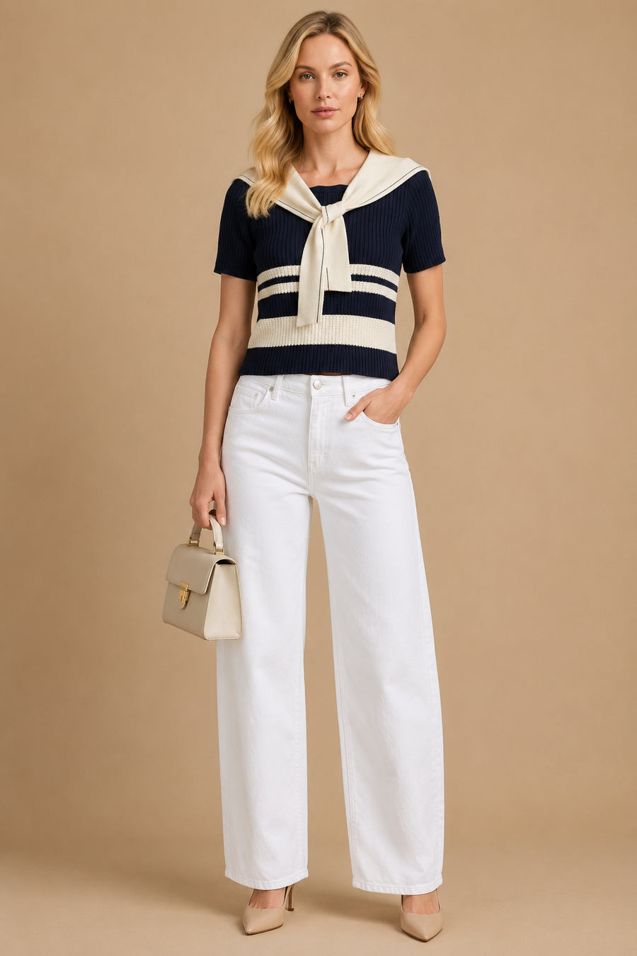 Lure - Nautical Striped Knit Top