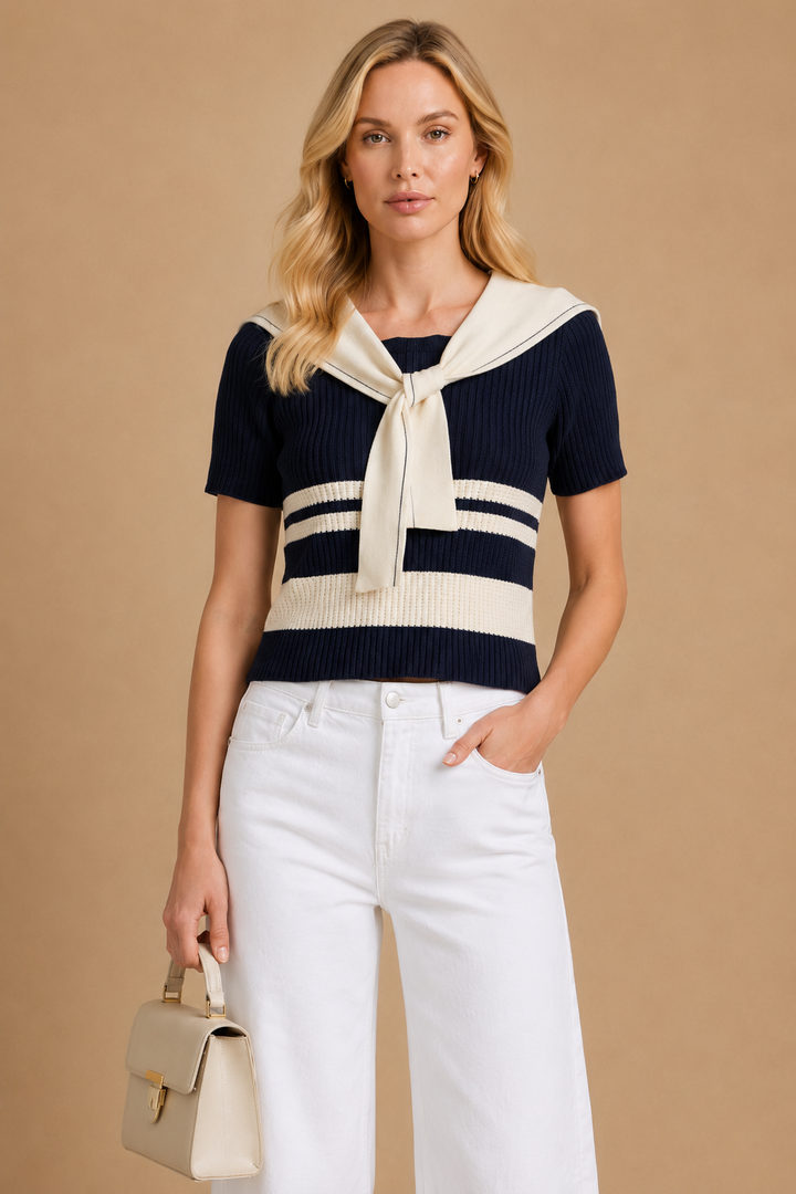Lure - Nautical Striped Knit Top