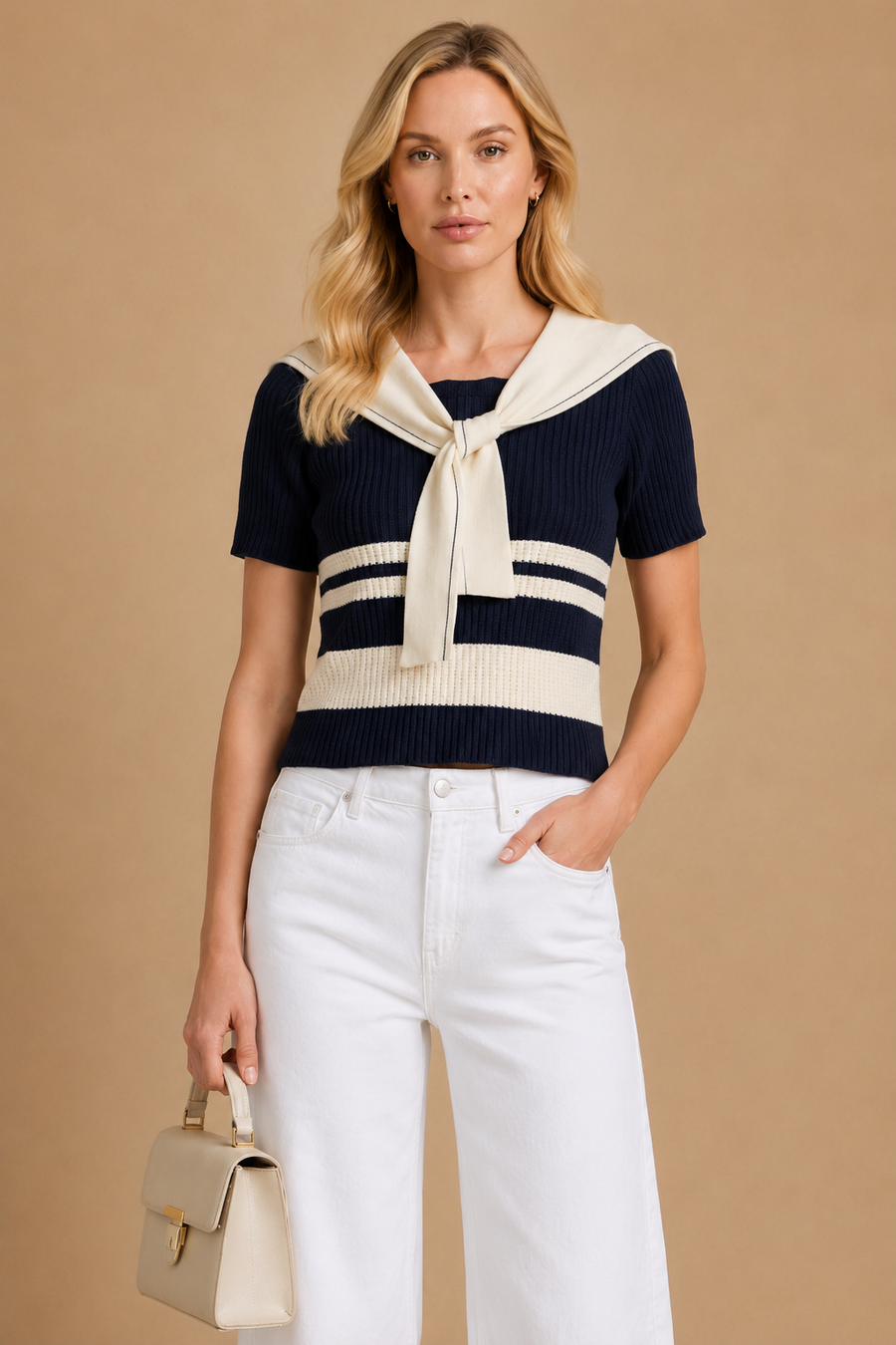 Lure - Nautical Striped Knit Top