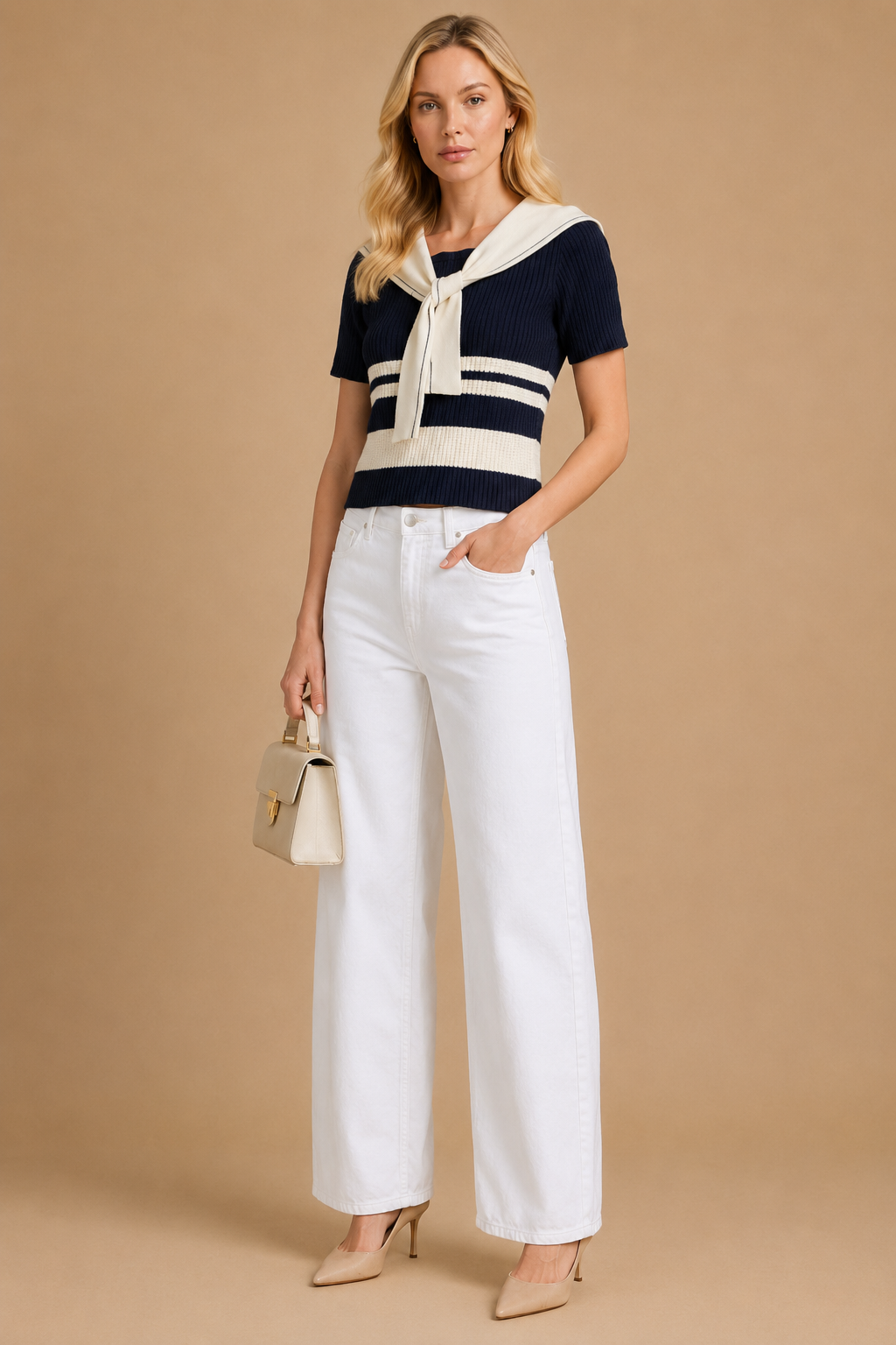 Lure - Nautical Striped Knit Top