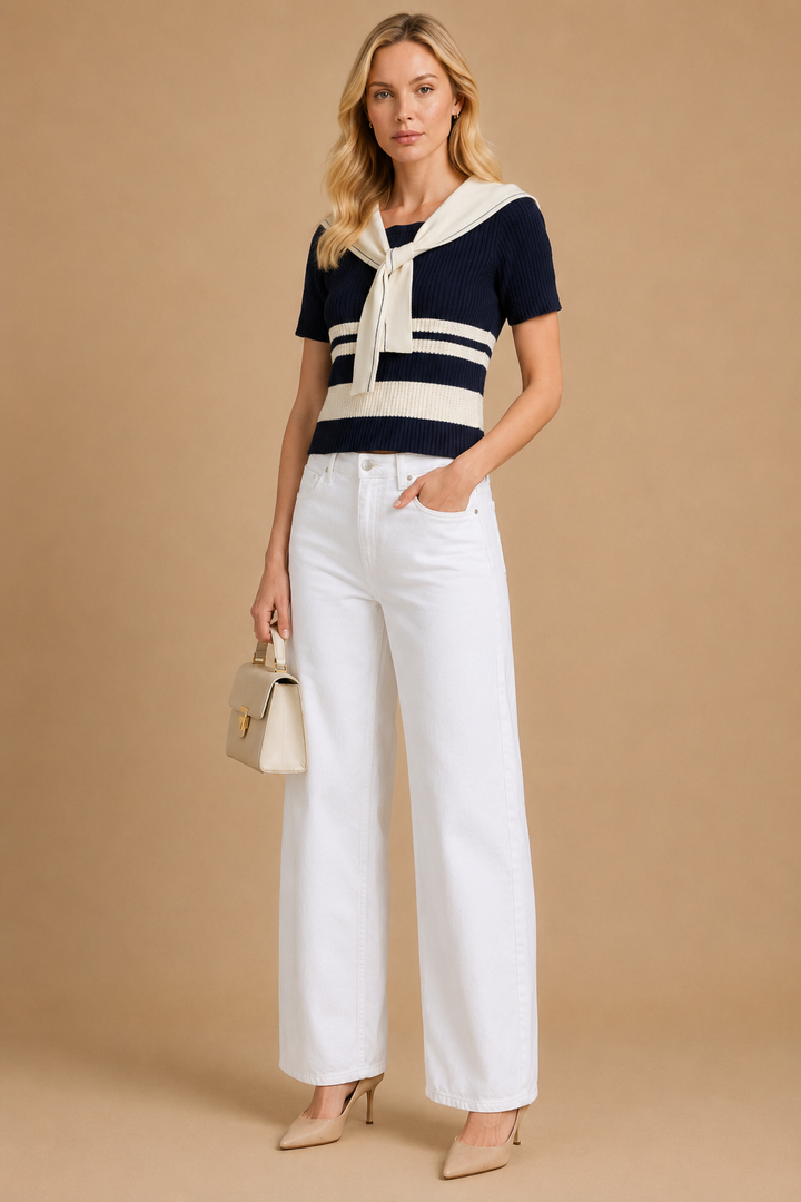 Lure - Nautical Striped Knit Top
