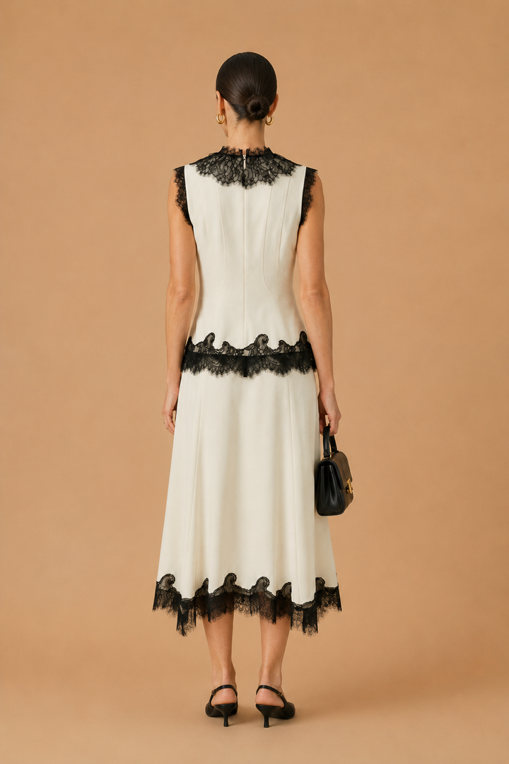 Sani - 100% Silk Lace Embroidery Top