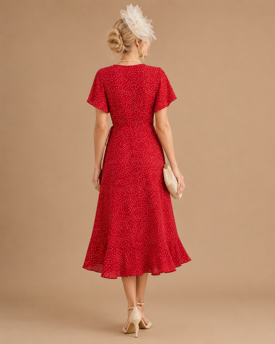 The Polka Dot Ruffle Wrap Dress