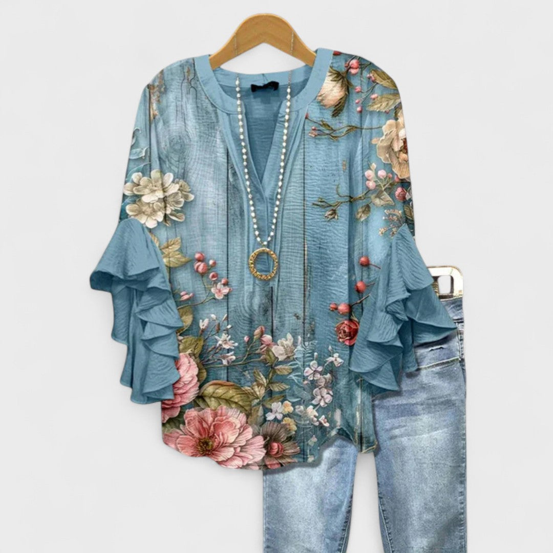 MARIBEL – FLOWY RUFFLE TOP