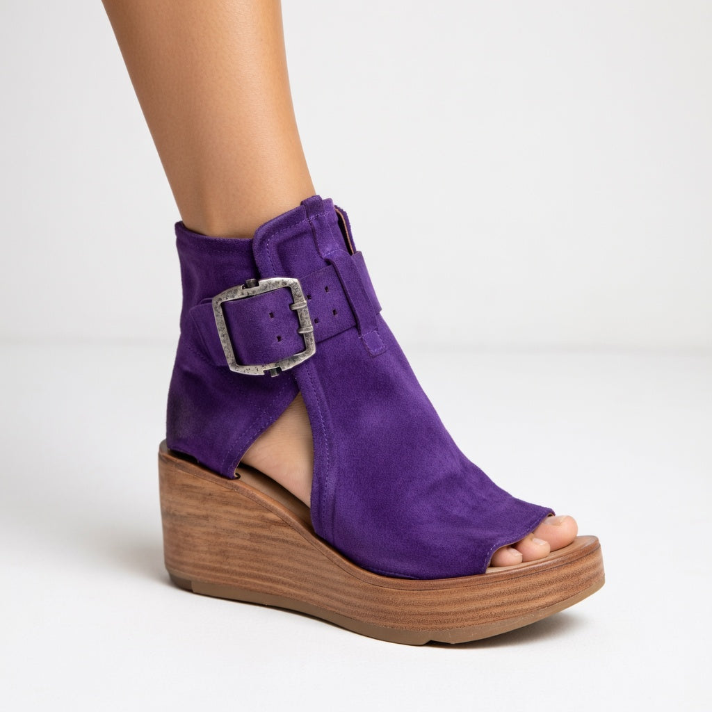 Doreen | Open-toe Wedge Ankle Boots