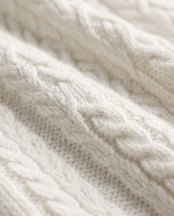 Cable-Knit Front Zip Sweater