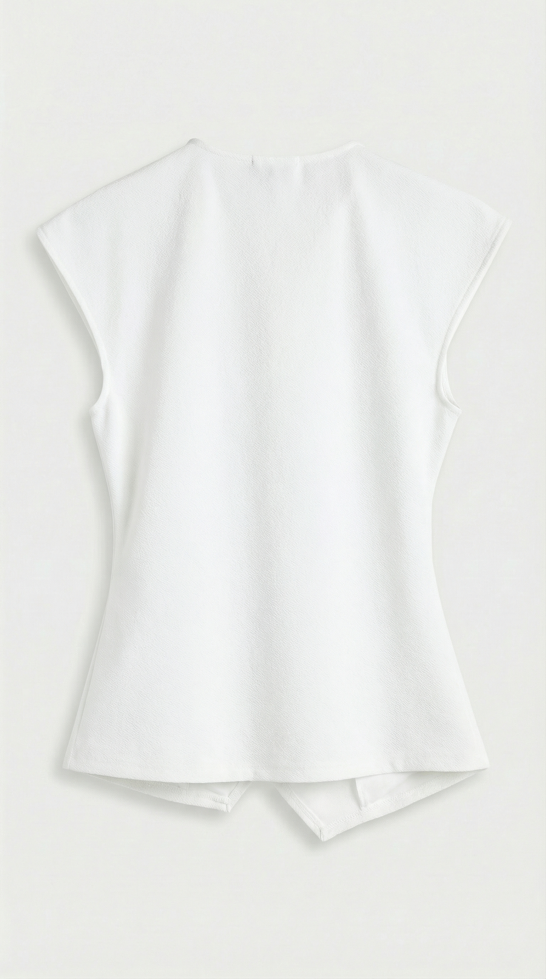 Liora - Ruched Pin-Accent Minimalist Top White