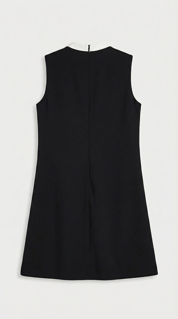 Kona - Pleated Bow-Neck Mini Dress