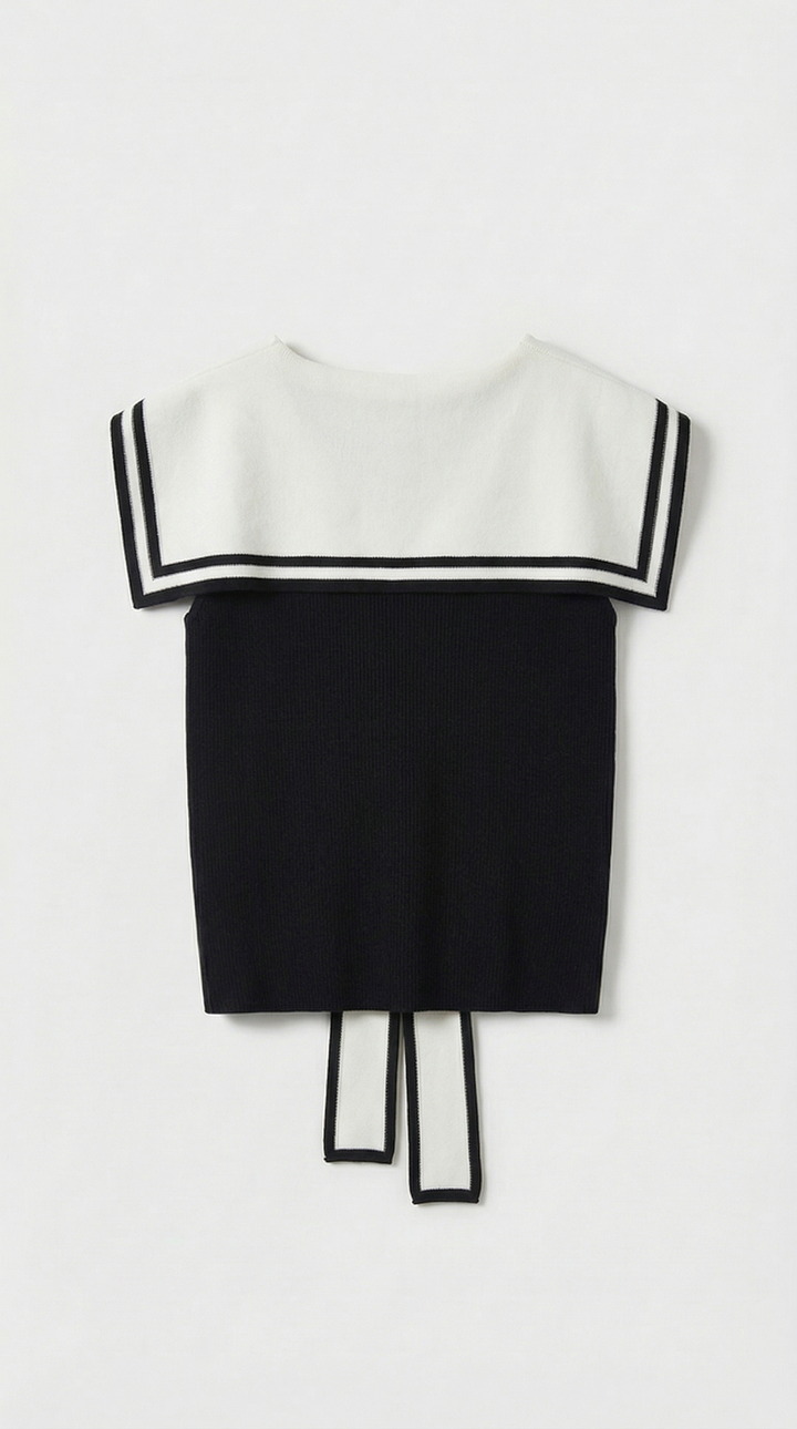Ona - Nautical Sleeveless Knit Top