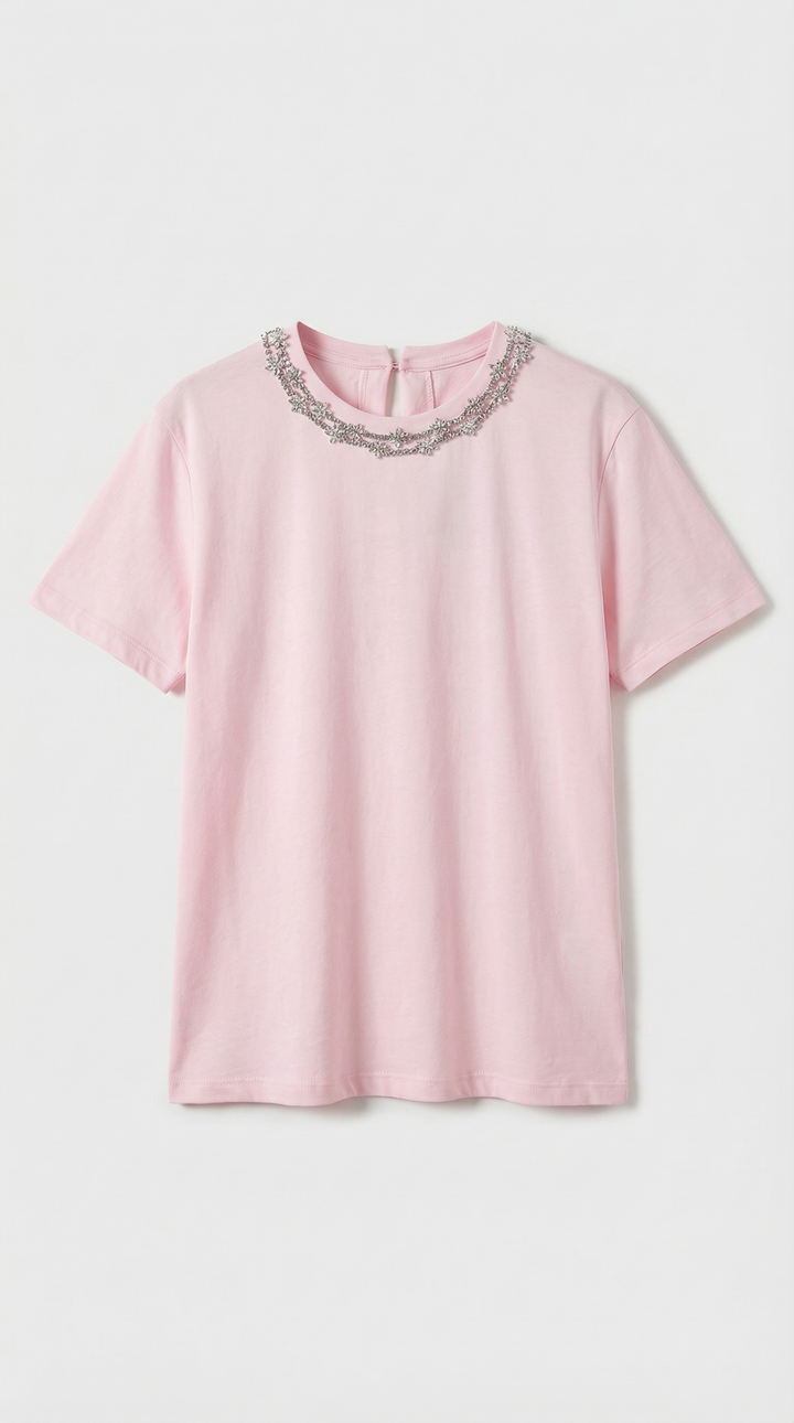 Dira - Crystal-Embellished Cotton T-Shirt