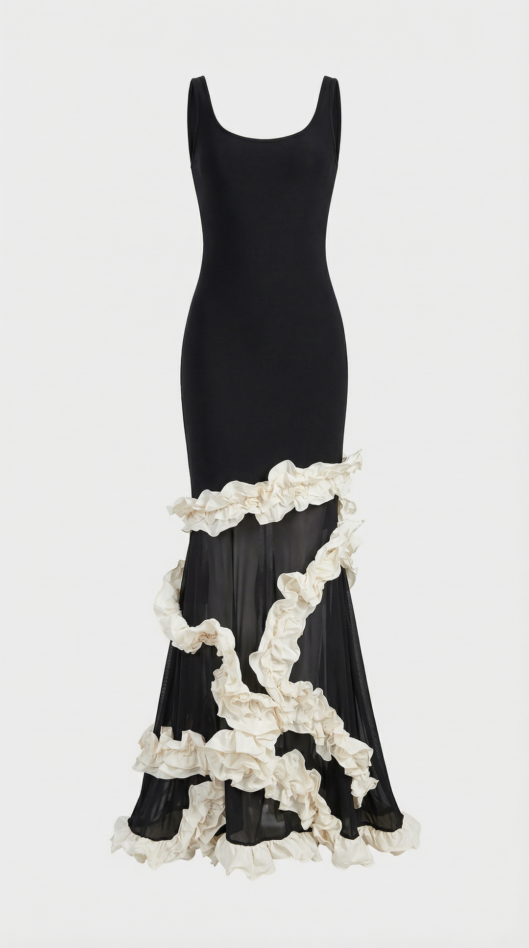 Voki - Ruffled-Trim Maxi Mermaid Dress
