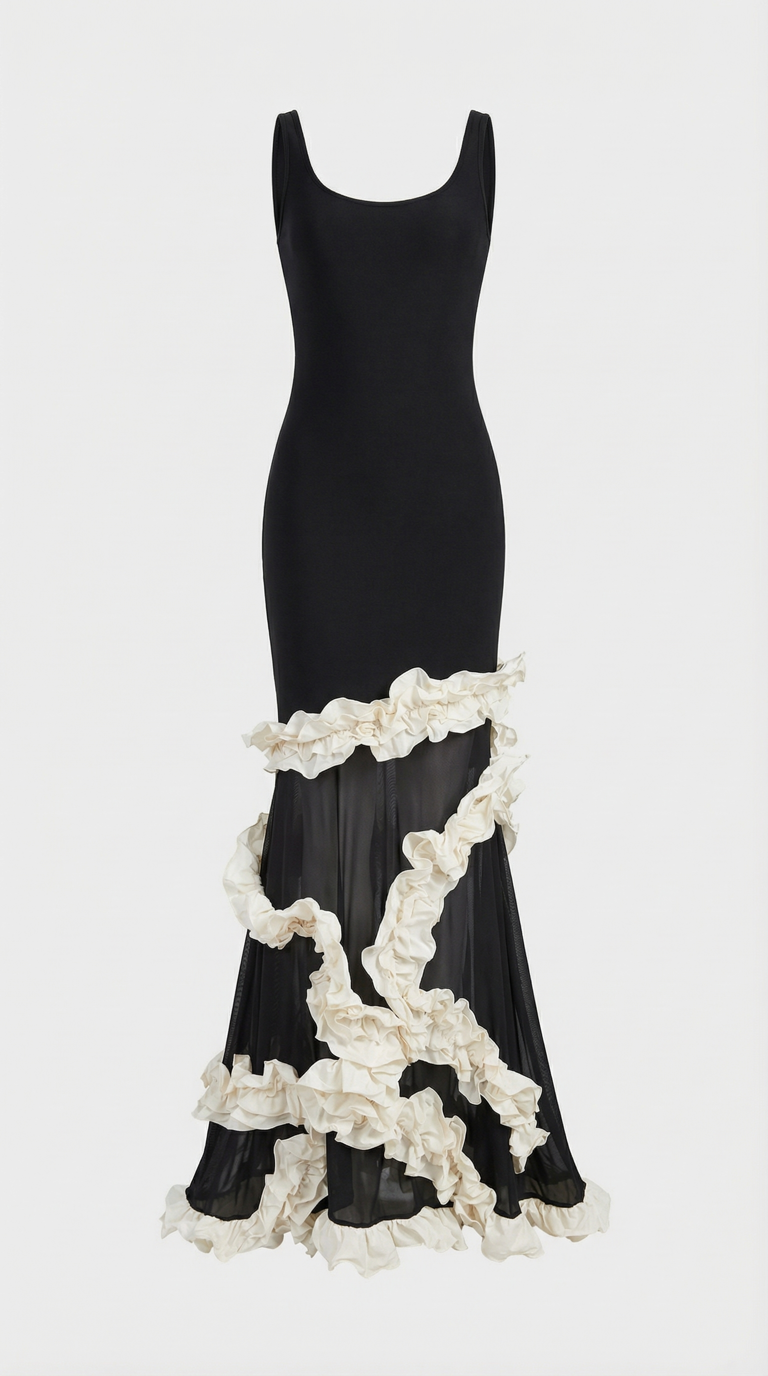 Voki - Ruffled-Trim Maxi Mermaid Dress