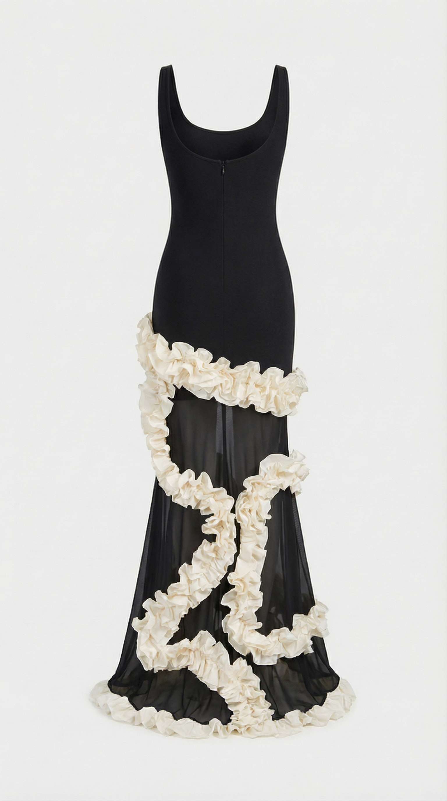 Voki - Ruffled-Trim Maxi Mermaid Dress