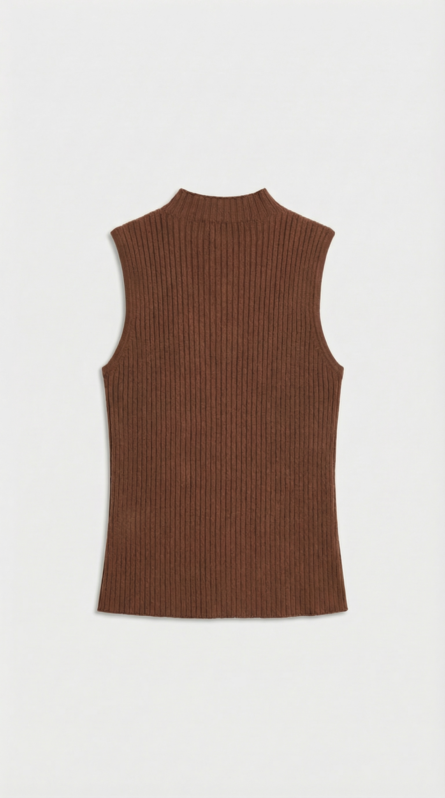 Corso - Keyhole-Detail Sleeveless Ribbed Top Brown
