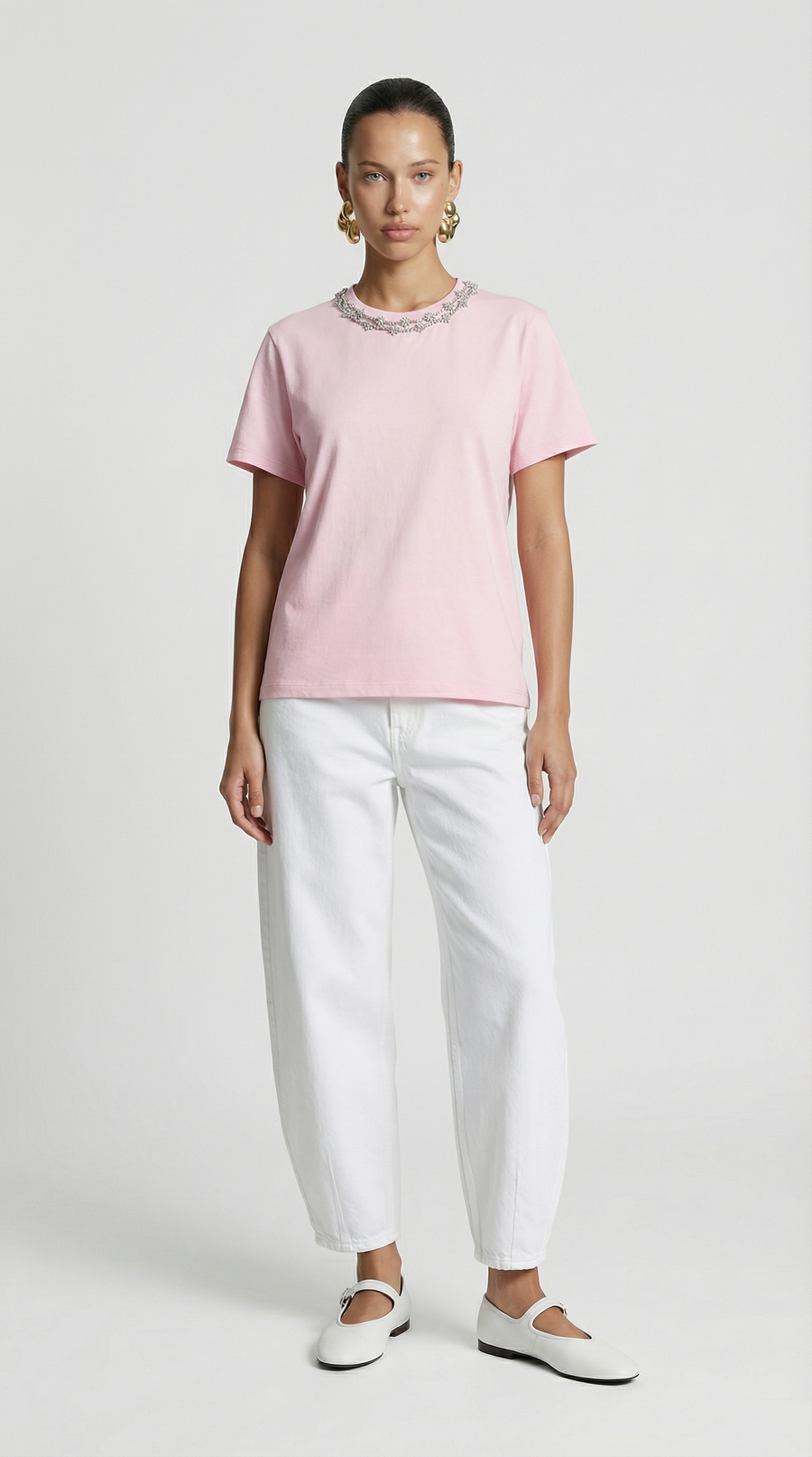 Dira - Crystal-Embellished Cotton T-Shirt