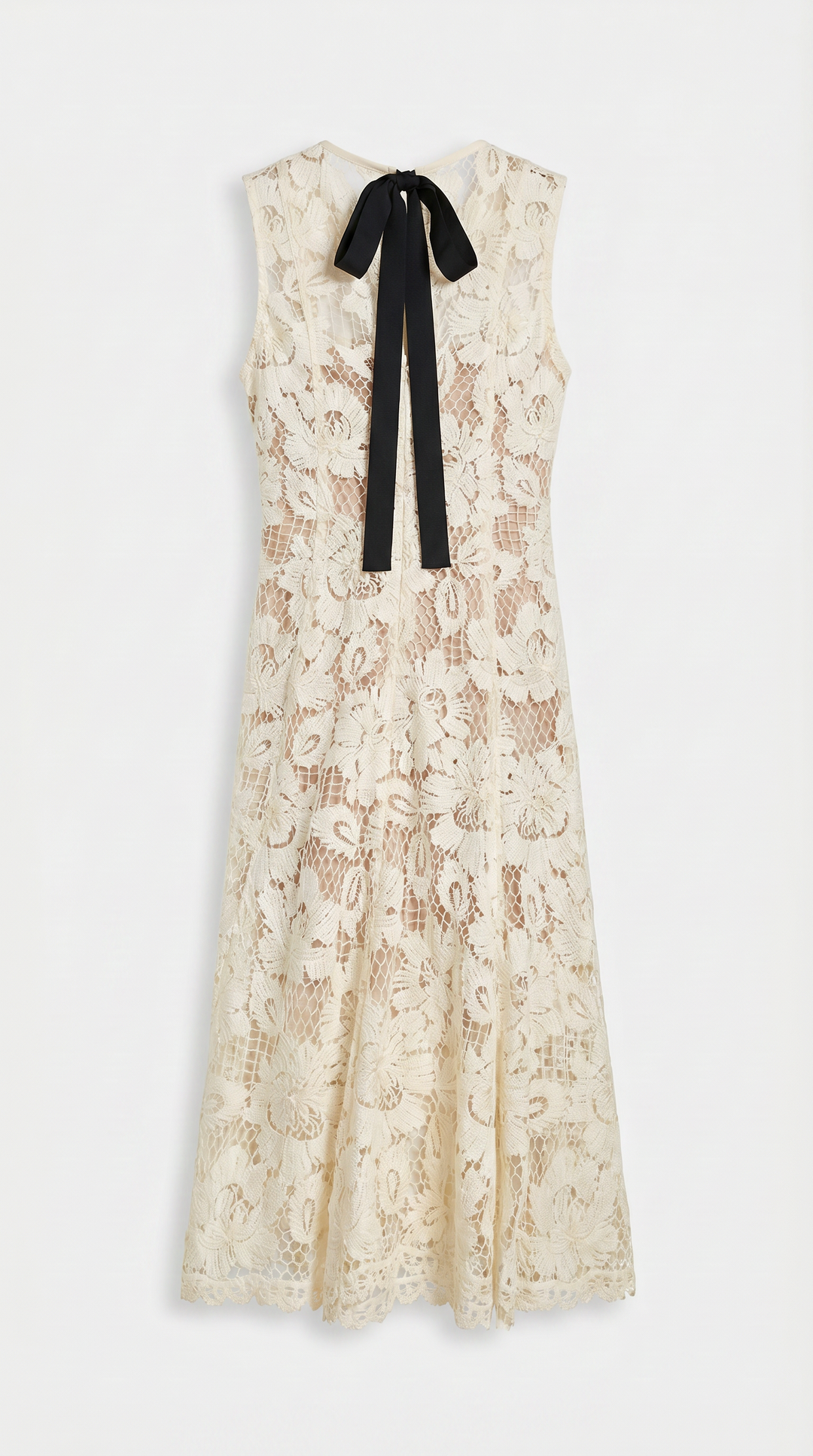 Esten - Sleeveless Guipure Lace Midi Dress