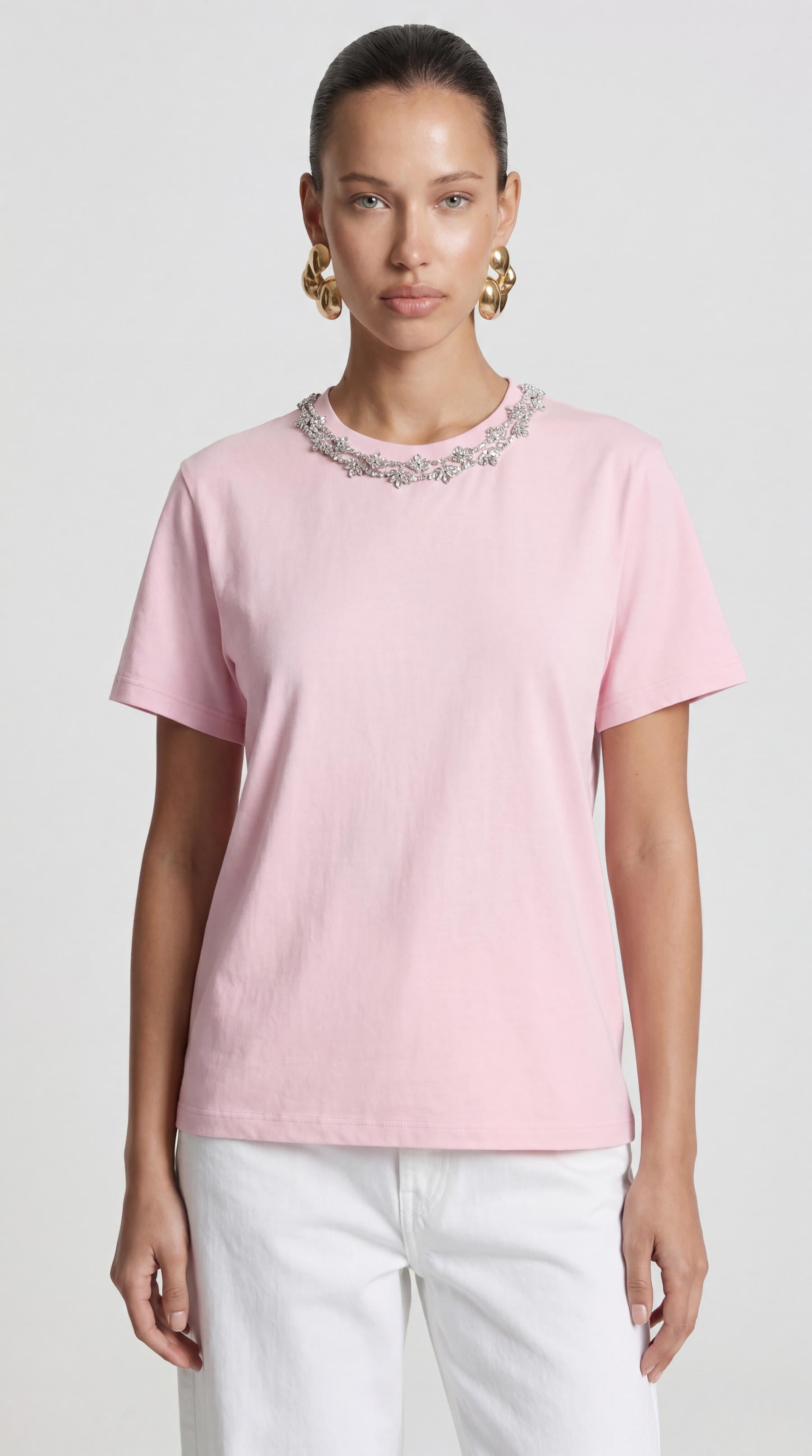 Dira - Crystal-Embellished Cotton T-Shirt