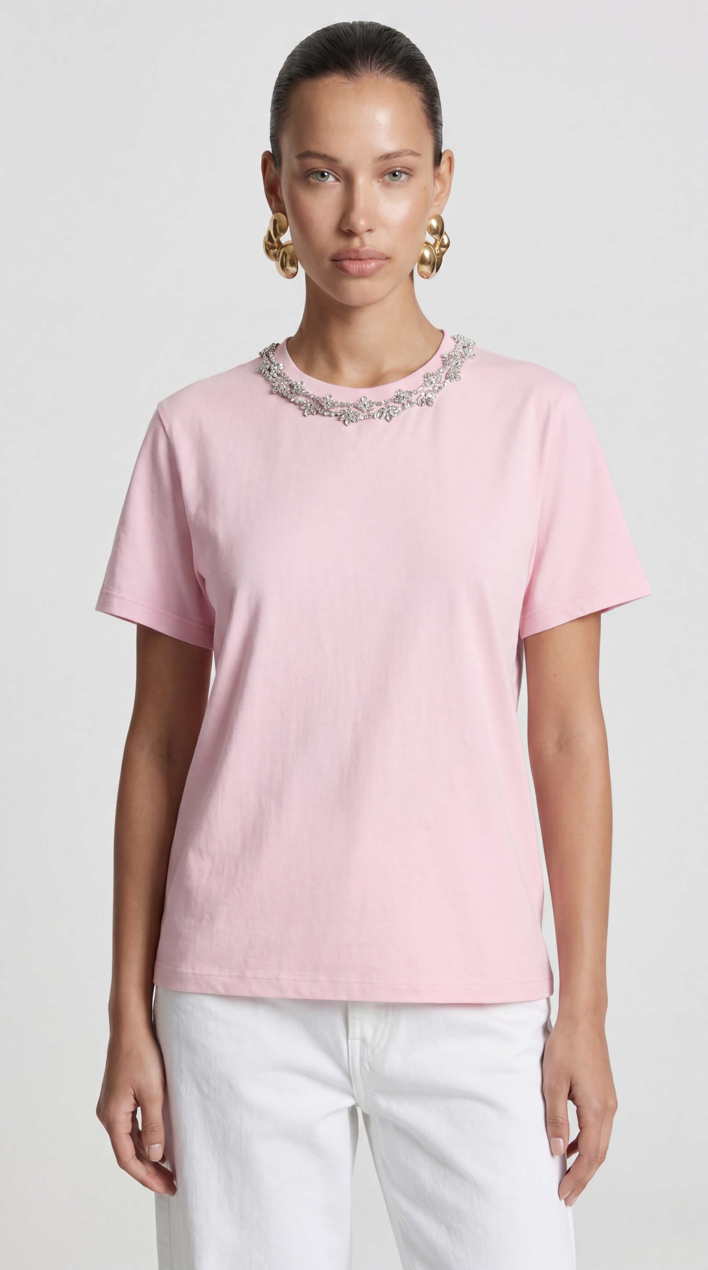 Dira - Crystal-Embellished Cotton T-Shirt