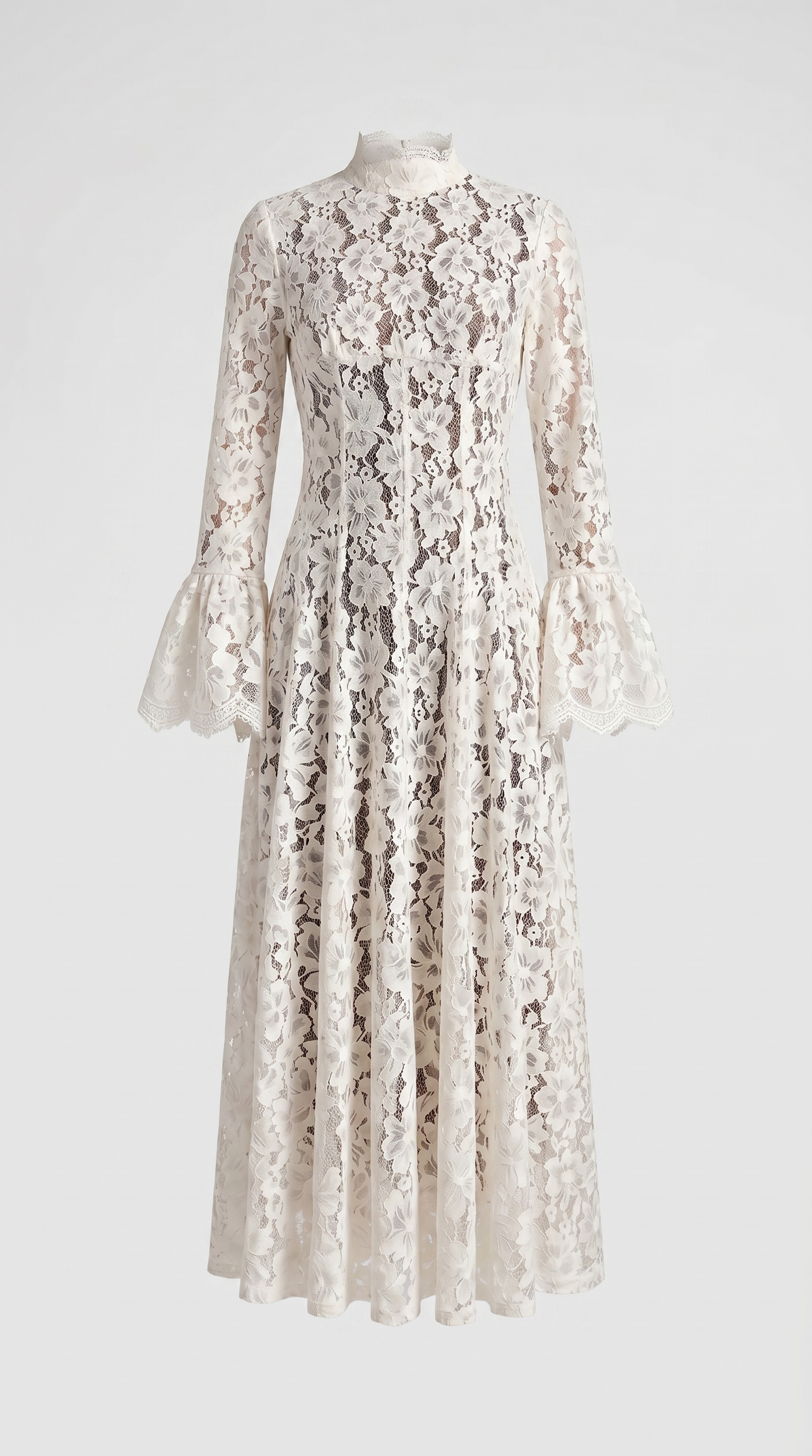 Alef - High-Neck Victorian Lace Maxi Dress