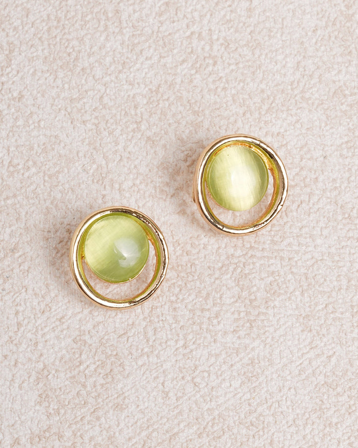Green Brass Earrings