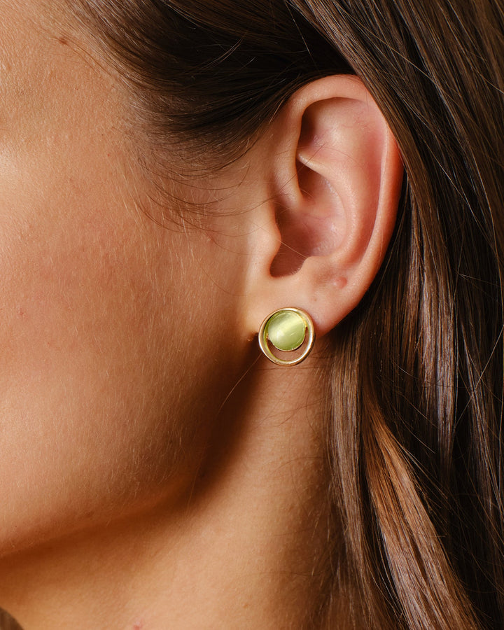 Green Brass Earrings
