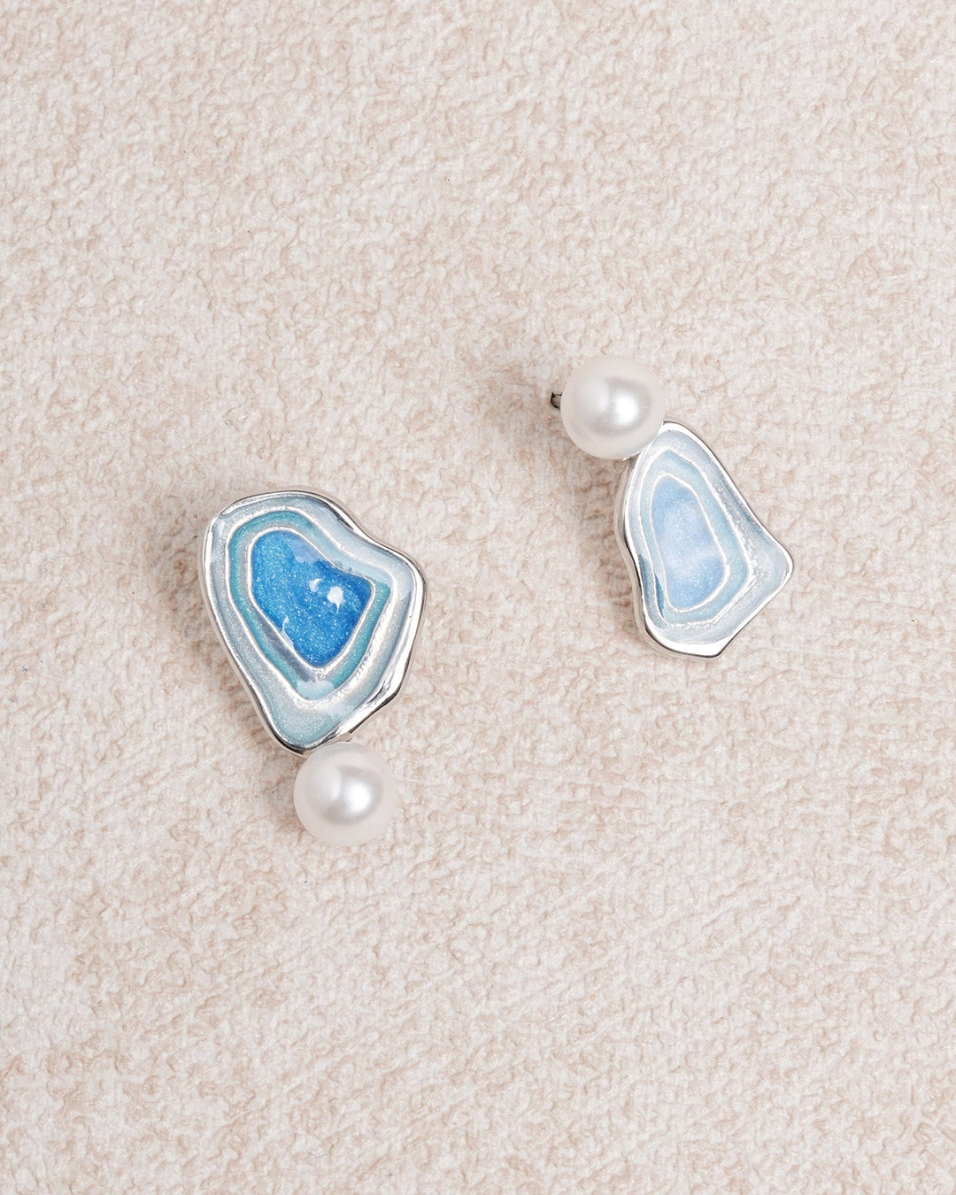 Blue Brass Earrings