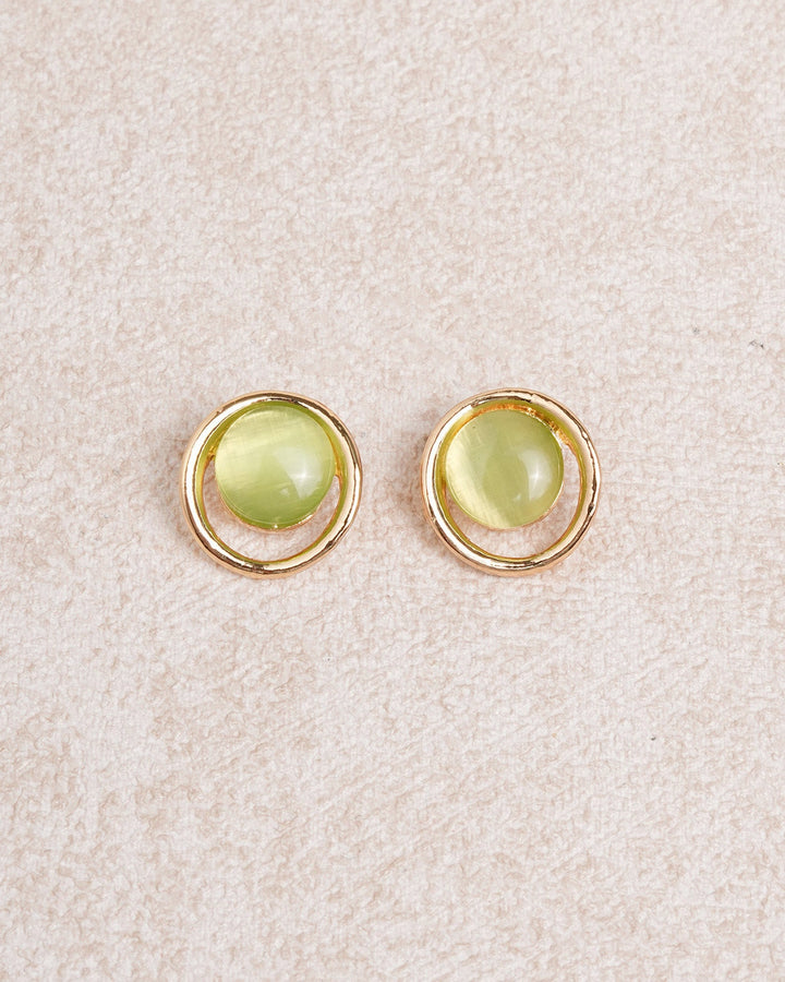 Green Brass Earrings