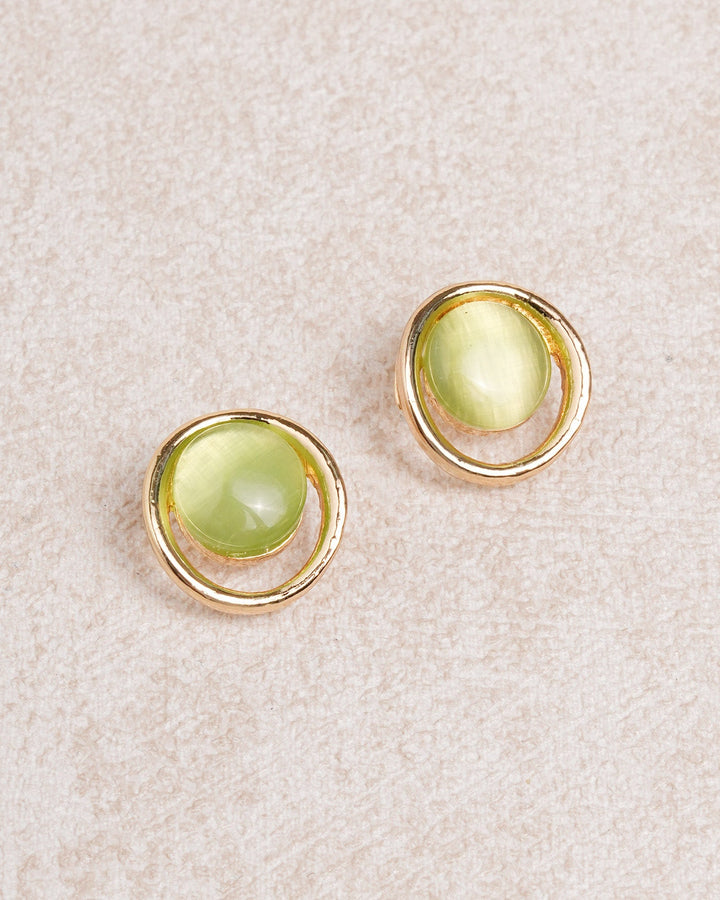 Green Brass Earrings
