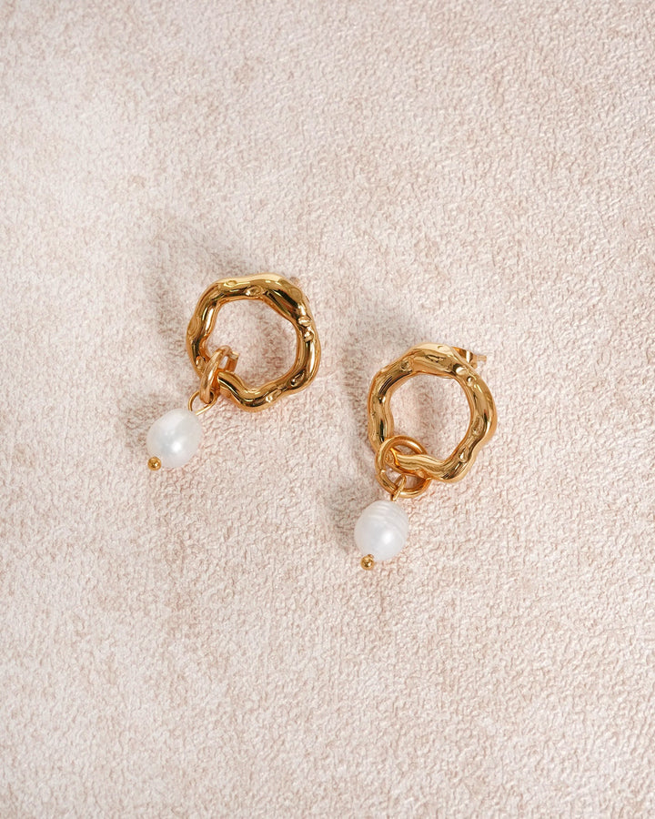 Gold Pearl Earrings