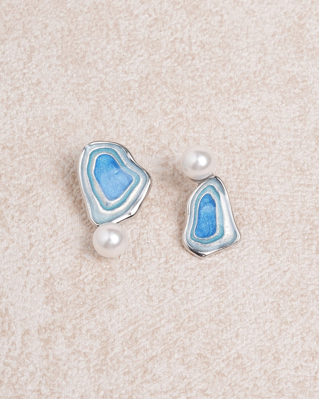 Blue Brass Earrings