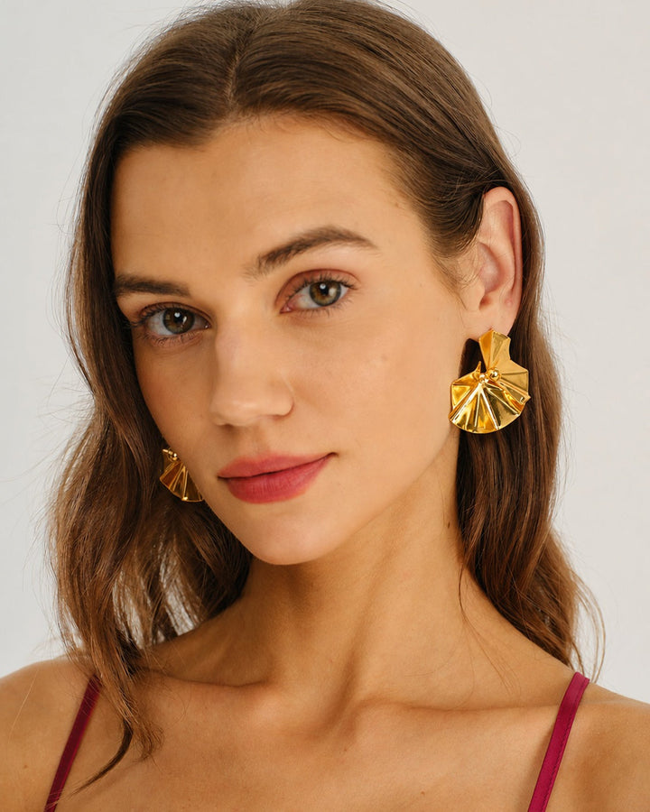 Gold Brass Earrings