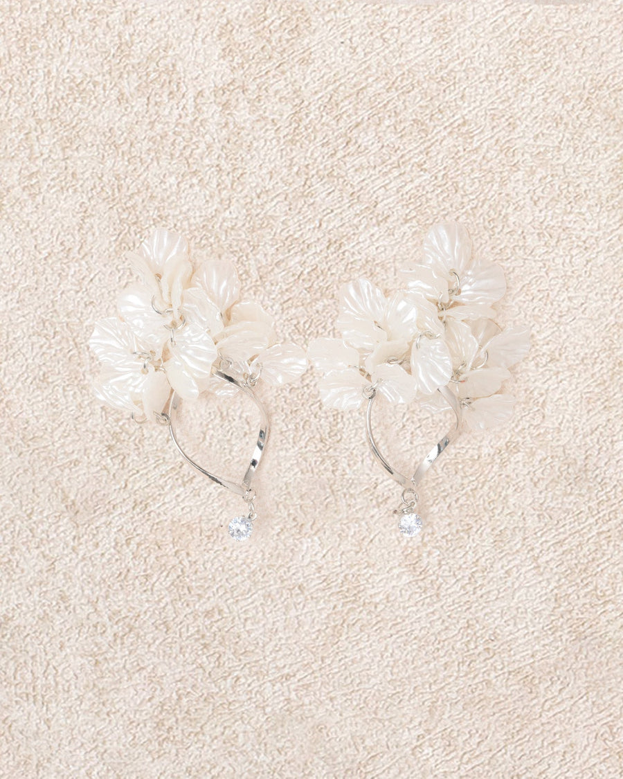 Off White Alloy Earrings