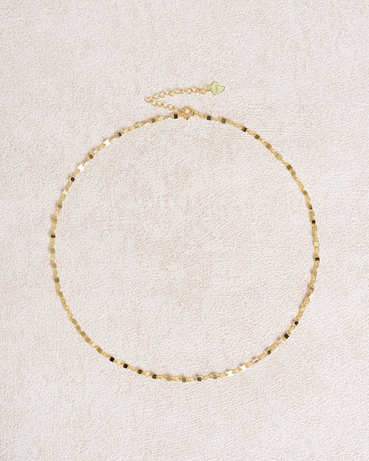 Gold Brass Collarbone Necklace