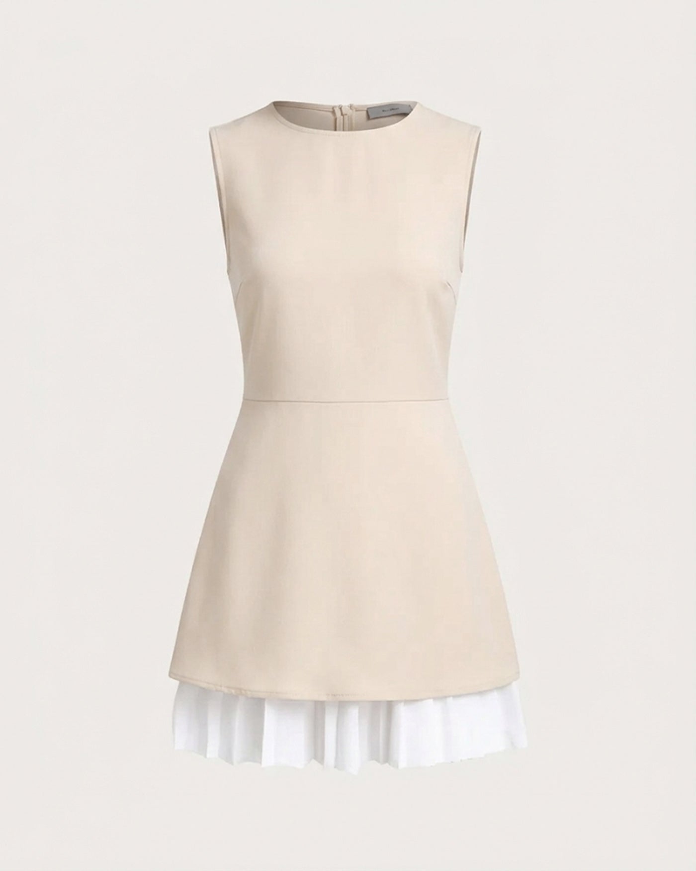Women's Apricot Splicing Pleated Mini Dress